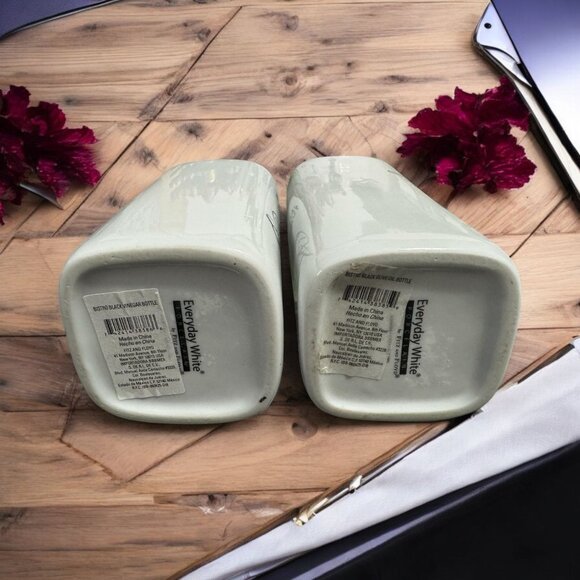 Everyday White Porcelain Bottles With Cork Stoppers By Fitz & Floyd - Picture 5 of 7